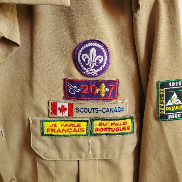 Vintage Beige Boy Scouts of Canada Shirt Men's small. Made in Canada - Picture 2 of 7